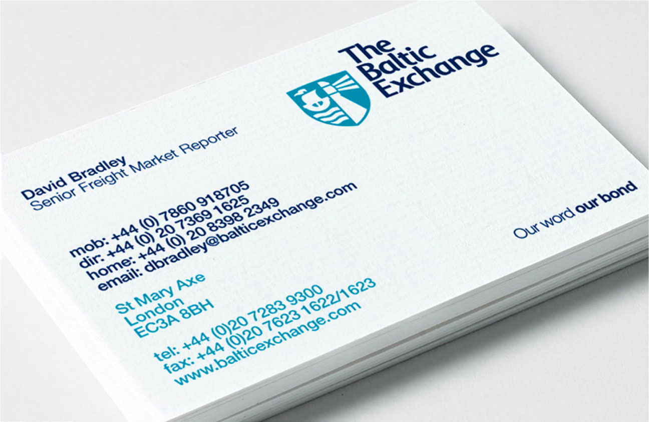 The Baltic Exchange Business Cards 1296